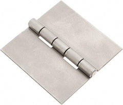 Made in USA - 3" Wide x 0.078" Thick, Blank Butt Hinge - Steel, Plain Finish - Apex Tool & Supply