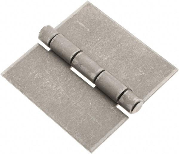 Made in USA - 3" Wide x 0.09" Thick, Blank Butt Hinge - Steel, Plain Finish - Apex Tool & Supply