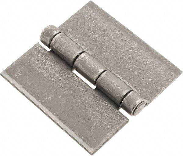 Made in USA - 3" Wide x 1/8" Thick, Blank Butt Hinge - Steel, Plain Finish - Apex Tool & Supply