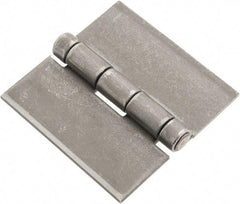 Made in USA - 3" Wide x 1/8" Thick, Blank Butt Hinge - Steel, Plain Finish - Apex Tool & Supply