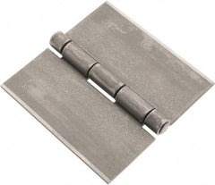 Made in USA - 4" Wide x 0.12" Thick, Blank Butt Hinge - Steel, Plain Finish - Apex Tool & Supply