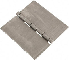 Made in USA - 6" Wide x 0.12" Thick, Blank Butt Hinge - Steel, Plain Finish - Apex Tool & Supply