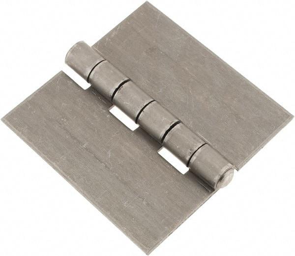 Made in USA - 6" Wide x 3/16" Thick, Blank Butt Hinge - Steel, Plain Finish - Apex Tool & Supply
