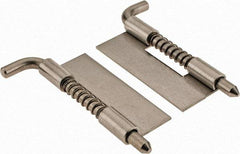 Made in USA - 1" Wide x 1/16" Thick, Spring Loaded Latch Hinge - Stainless Steel, Zinc Plated Finish - Apex Tool & Supply