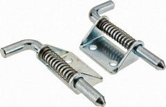 Made in USA - 1.12" Wide x 1/8" Thick, Spring Loaded Latch Hinge - Steel, Zinc Plated Finish - Apex Tool & Supply