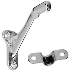 National Mfg. - Bright Brass Coated, Handrail Bracket - 2-1/4" Long, 2-29/32" High, 1-23/64" Wide - Apex Tool & Supply