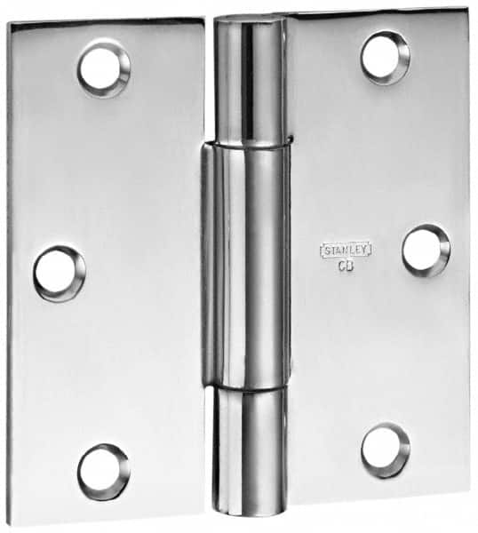 Stanley - 4-1/2" Long x 4-1/2" Wide Steel Full Mortise Commercial Hinge - Apex Tool & Supply