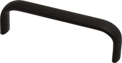 Electro Hardware - 1-1/2" High Oval Handle - Brush Black Anodized, Aluminum, 4-9/16" Center to Center - Apex Tool & Supply