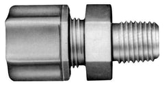 Made in USA - 3/8" Tube OD, Kynar Plastic Compression Tube Male Connector - 1/8 NPT Pipe, 275°F Max, Plastic Grip - Apex Tool & Supply