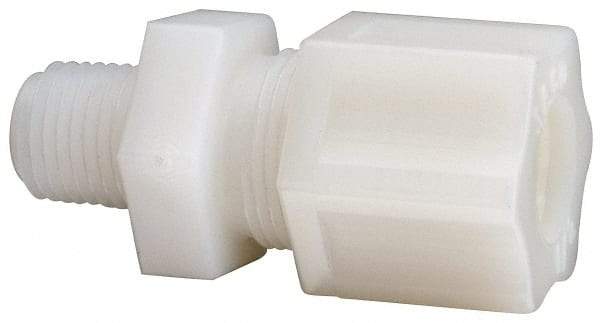 Made in USA - 1/2" Tube OD, Nylon Plastic Compression Tube Male Connector - 1/4 NPT Pipe, 220°F Max, Plastic Grip - Apex Tool & Supply