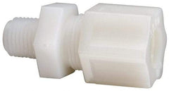 Made in USA - 1/2" Tube OD, Nylon Plastic Compression Tube Male Connector - 1/4 NPT Pipe, 220°F Max, Plastic Grip - Apex Tool & Supply