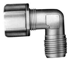 Made in USA - 3/8" Tube OD, Acetal/Celcon Plastic Compression Tube Male Elbow - 1/4 NPT Pipe, 220°F Max, Plastic Grip - Apex Tool & Supply