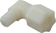 Made in USA - 1/2" Tube OD, Nylon Plastic Compression Tube Male Elbow - 1/4 NPT Pipe, 220°F Max, Plastic Grip - Apex Tool & Supply