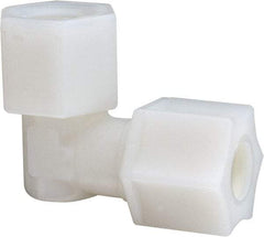 Made in USA - 3/8" Tube OD, Nylon Plastic Compression Tube Female Elbow - 3/8 NPT Pipe, 220°F Max, Plastic Grip - Apex Tool & Supply