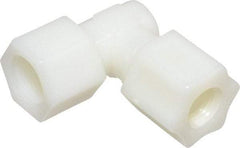 Made in USA - 1/2" Tube OD, Nylon Plastic Compression Tube Female Elbow - 3/8 NPT Pipe, 220°F Max, Plastic Grip - Apex Tool & Supply