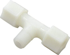 Made in USA - 3/8" Tube OD, Nylon Plastic Compression Tube Male Branch Tee - 1/4 NPT Pipe, 220°F Max, Plastic Grip - Apex Tool & Supply