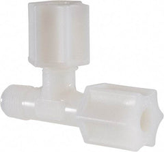 Made in USA - 1/4" Tube OD, Nylon Plastic Compression Tube Male Run Tee - 1/8 NPT Pipe, 220°F Max, Plastic Grip - Apex Tool & Supply