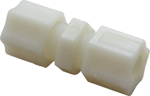 Made in USA - 1/2" Tube OD, Nylon Plastic Compression Tube Union - 220°F Max, Plastic Grip - Apex Tool & Supply
