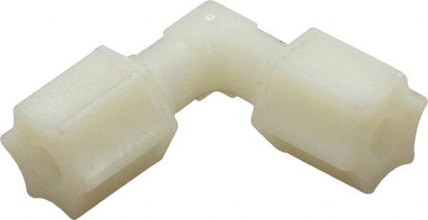 Made in USA - 1/4" Tube OD, Nylon Plastic Compression Tube Union Elbow - 220°F Max, Plastic Grip - Apex Tool & Supply