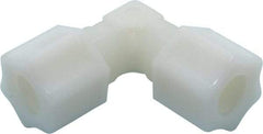 Made in USA - 1/2" Tube OD, Nylon Plastic Compression Tube Union Elbow - 220°F Max, Plastic Grip - Apex Tool & Supply