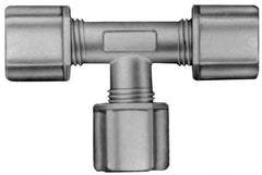 Made in USA - 3/8" Tube OD, Kynar Plastic Compression Tube Union Tee - 275°F Max, Plastic Grip - Apex Tool & Supply