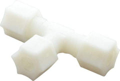 Made in USA - 3/8" Tube OD, Nylon Plastic Compression Tube Union Tee - 220°F Max, Plastic Grip - Apex Tool & Supply