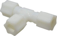 Made in USA - 1/2" Tube OD, Nylon Plastic Compression Tube Union Tee - 220°F Max, Plastic Grip - Apex Tool & Supply