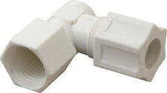 Made in USA - 1/2" Tube OD, Polypropylene Plastic Compression Tube Female Elbow - 1/2 NPT Pipe, 215°F Max, Plastic Grip - Apex Tool & Supply