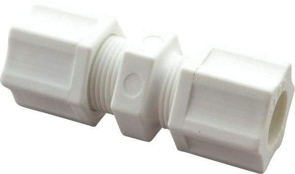 Made in USA - 1/2" Tube OD, Polypropylene Plastic Compression Tube Union - 215°F Max, Plastic Grip - Apex Tool & Supply
