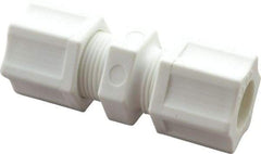 Made in USA - 1/2" Tube OD, Polypropylene Plastic Compression Tube Union - 215°F Max, Plastic Grip - Apex Tool & Supply
