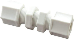 Made in USA - 3/8" Tube OD, Polypropylene Plastic Compression Tube Bulkhead Union - 215°F Max, Plastic Grip - Apex Tool & Supply