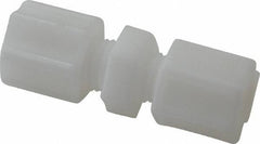 Made in USA - 1/4" Tube OD, Acetal/Celcon Plastic Compression Tube Union - 220°F Max, Plastic Grip - Apex Tool & Supply