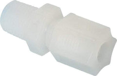 Made in USA - 5/16" Tube OD, Kynar Plastic Compression Tube Male Connector - 1/4 NPT Pipe, 275°F Max, Plastic Grip - Apex Tool & Supply