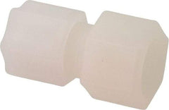 Made in USA - 1/2" Tube OD, Kynar Plastic Compression Tube Female Connector - 1/2 NPT Pipe, 275°F Max, Plastic Grip - Apex Tool & Supply