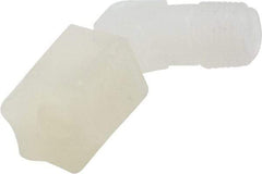 Made in USA - 1/4" Tube OD, Kynar Plastic Compression Tube Male Elbow - 1/8 NPT Pipe, 275°F Max, Plastic Grip - Apex Tool & Supply