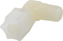 Made in USA - 3/8" Tube OD, Kynar Plastic Compression Tube Male Elbow - 1/4 NPT Pipe, 275°F Max, Plastic Grip - Apex Tool & Supply