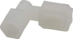 Made in USA - 1/4" Tube OD, Kynar Plastic Compression Tube Female Elbow - 1/8 NPT Pipe, 275°F Max, Plastic Grip - Apex Tool & Supply