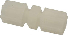 Made in USA - 1/4" Tube OD, Kynar Plastic Compression Tube Union - 275°F Max, Plastic Grip - Apex Tool & Supply