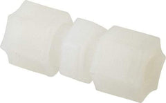 Made in USA - 3/8" Tube OD, Kynar Plastic Compression Tube Union - 275°F Max, Plastic Grip - Apex Tool & Supply