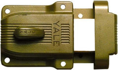 Yale - 1-1/8 to 2-1/4" Door Thickness, Brass Lacquer Finish, 112-1/4 Rimlock Deadbolt - Rim Cylinder - Apex Tool & Supply