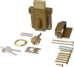 Yale - 1-1/8 to 2-1/4" Door Thickness, Brass Lacquer Finish, 112 Rimlock Deadbolt - Rim Cylinder - Apex Tool & Supply