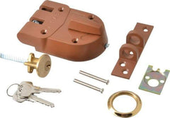 Yale - 1-1/8 to 2-1/4" Door Thickness, Brass Lacquer Finish, Jimmy Proof Rim Deadbolt - Rim Cylinder - Apex Tool & Supply
