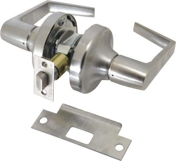 Yale - Grade 2 Passage Lever Lockset - 2-3/4" Back Set, 6 Pin Para Keyway Cylinder, US26D/Satin Chrome Plated Finish - Apex Tool & Supply