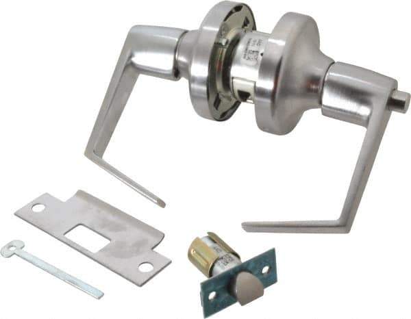 Yale - Grade 2 Privacy Lever Lockset - 2-3/4" Back Set, 6 Pin Para Keyway Cylinder, US26D/Satin Chrome Plated Finish - Apex Tool & Supply