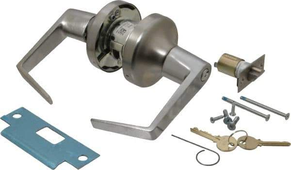 Yale - Grade 2 Storeroom Lever Lockset - 2-3/4" Back Set, 6 Pin Para Keyway Cylinder, US26D/Satin Chrome Plated Finish - Apex Tool & Supply