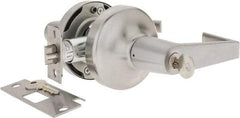 Yale - Grade 2 Entrance Lever Lockset - 2-3/4" Back Set, 6 Pin Para Keyway Cylinder, US26D/Satin Chrome Plated Finish - Apex Tool & Supply