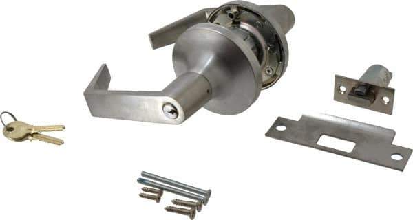 Yale - Grade 1 Entrance Lever Lockset - 2-3/4" Back Set, 6 Pin Para Keyway Cylinder, US26D/Satin Chrome Plated Finish - Apex Tool & Supply