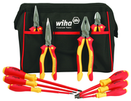 10 Piece - Insulated Pliers; Cutters; Slotted & Phillips Screwdrivers in Tool Box - Apex Tool & Supply