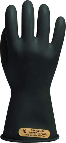 Salisbury by Honeywell - Class 00, Size 2XL (11), 11" Long, Rubber Lineman's Glove - 500 AC Max Use Voltage, 2,500 AC Test Voltage, Black, ASTM D120 - Apex Tool & Supply