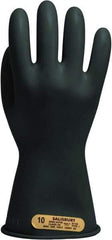 Salisbury by Honeywell - Class 00, Size XL (10), 11" Long, Rubber Lineman's Glove - 500 AC Max Use Voltage, 2,500 AC Test Voltage, Black, ASTM D120 - Apex Tool & Supply